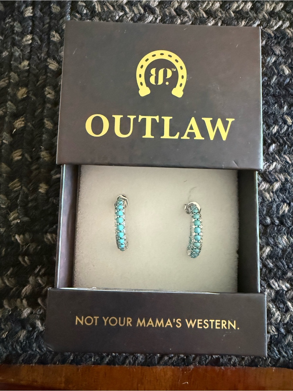 Bomb Party Outlaw earrings western couture rhodium plating NWT